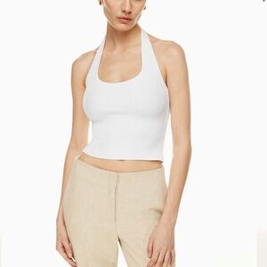 White aritzia halter top